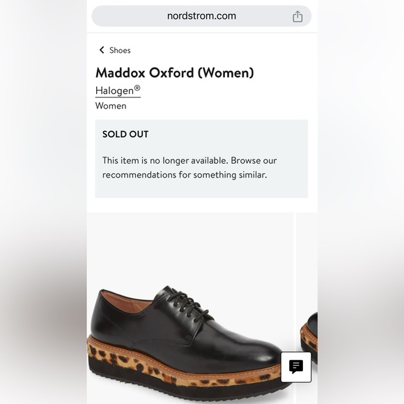 Halogen Maddox Oxford – Black Leather with Leopard Calf-Hair Trim (Nordstrom) - Picture 7 of 8